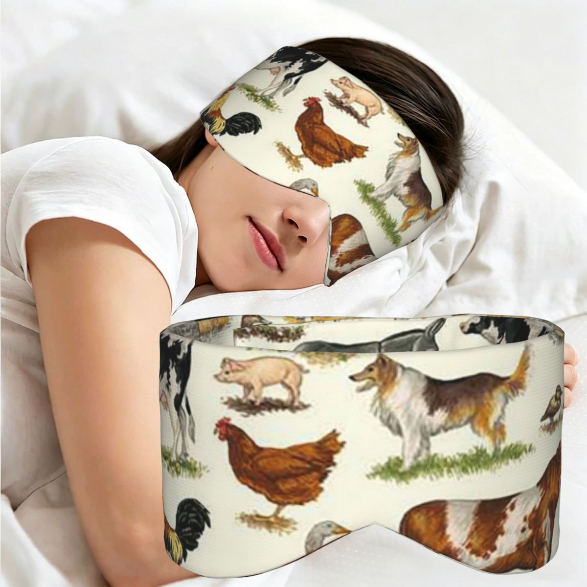 Farming & Agriculture Word Stacks - Máscara de dormir para animais de