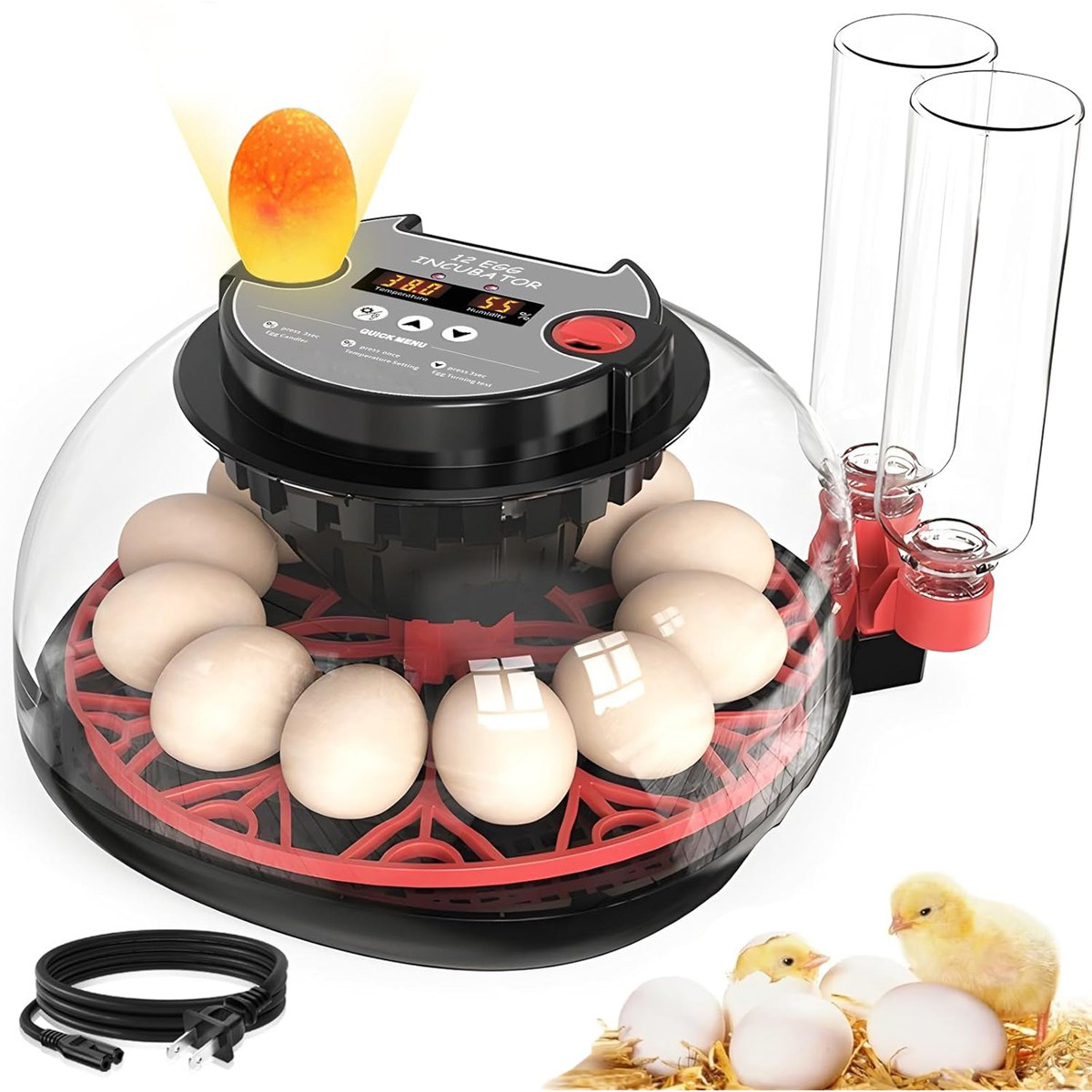 Poultry Incubator - Incubadora de 12 Ovos com Viragem